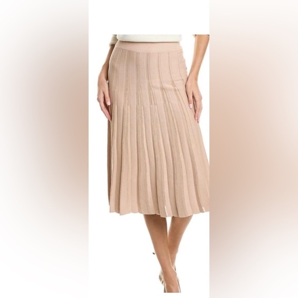 NANETTE LEPORE  Skirt Beige Metallic Size Large NEW - Picture 1 of 5